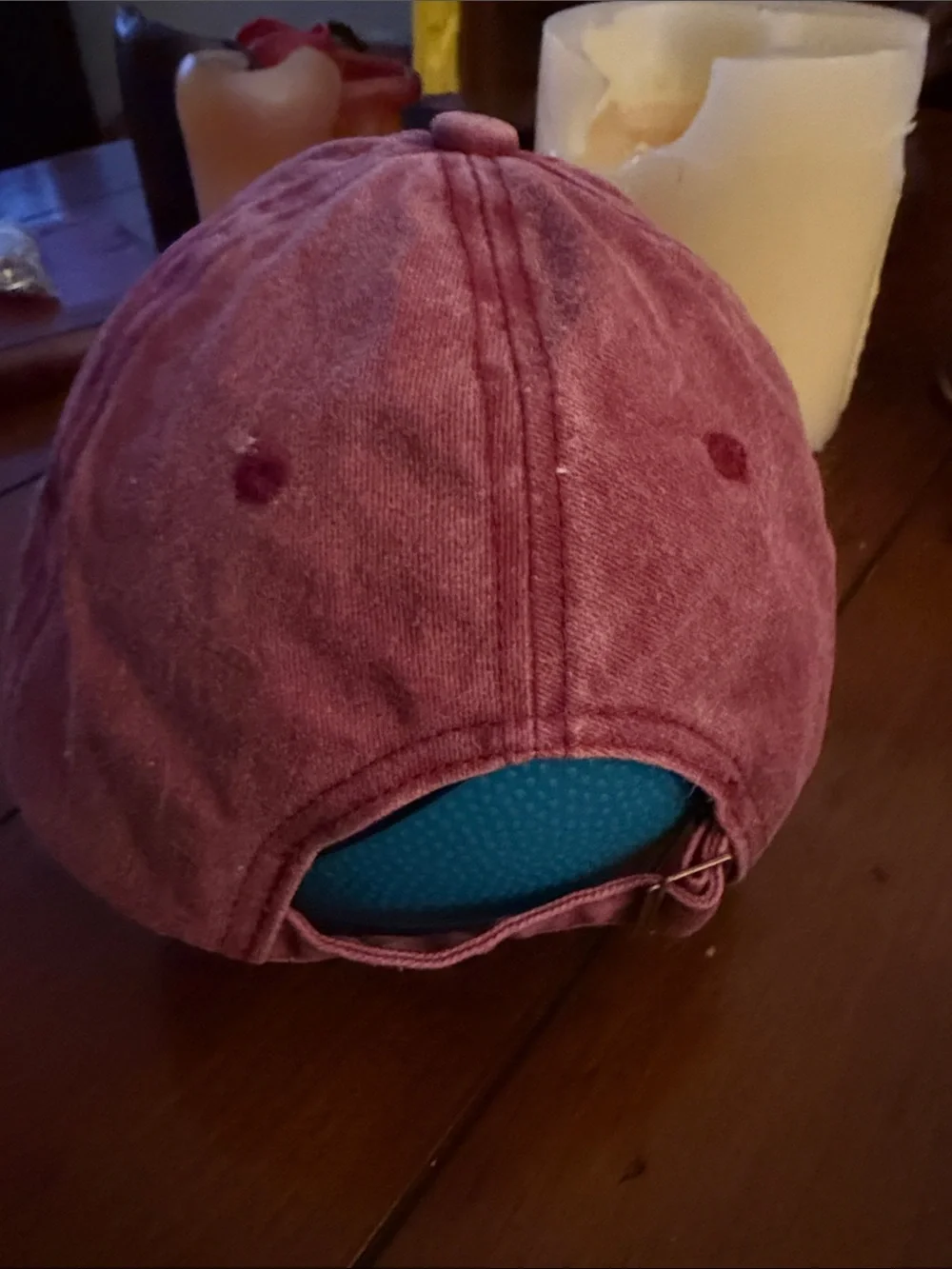 Washed Burgundy Baseball Cap with White Cross Embroidery